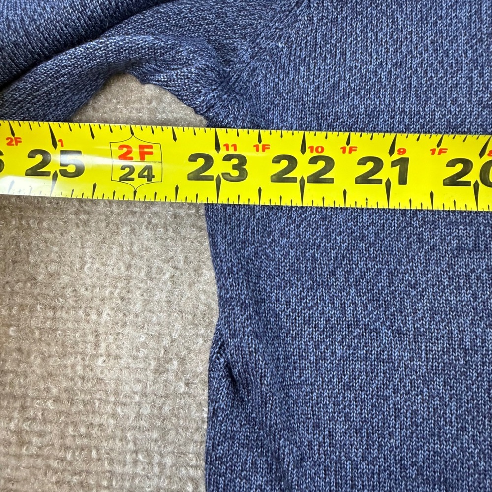 Pronto Uomo Mens XL Blue 100% Silk Crewneck Raglan Long Sleeve Sweater Knit Top - Picture 3 of 6